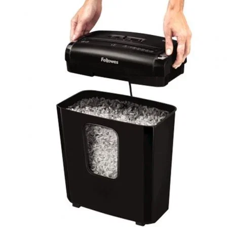 Fellowes 6M Destructora Papel, Minicorte 4x12mm, Destruye 6 Hojas, Negra Fellowes 6M Destructora Papel, Minicorte 4x12mm, Destruye 6 Hojas, Negra